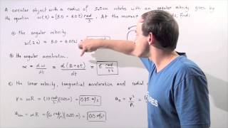 Angular Velocity as a Fuction of Time Example [upl. by Llorre]