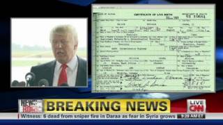 CNN Donald Trump to vet Obamas birth certificate [upl. by Trella]