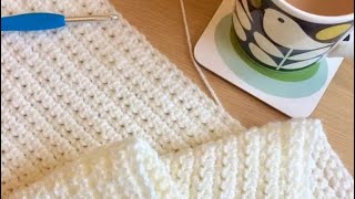 كروشيه غرزة النصف عمود المتعرجة المائلة🧶🪡herringbone half double crochet stitch herringbonestitch [upl. by Domash]