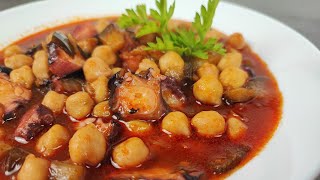 ✨garbanzos con pulpo EN Solo 15 Minutos ✅fácil y delicioso 😋 [upl. by Nirej]