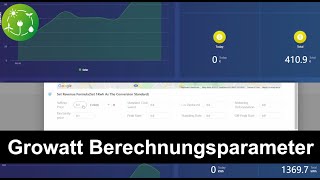 Growatt Solarportal  Einstellungen der statistischen Berechnungsparameter [upl. by Masson]