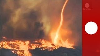 Spectaculaire  une tornade de feu en Californie [upl. by Laynad]