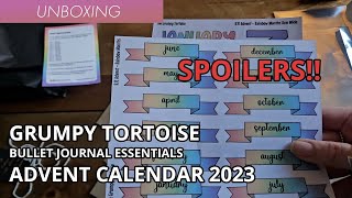 Grumpy Tortoise Advent Calendar Unboxing  Bullet Journal  2023  First Advent of Many This Year [upl. by Rikki146]