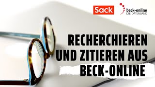 Recherchieren und zitieren aus beckonline [upl. by Linson]