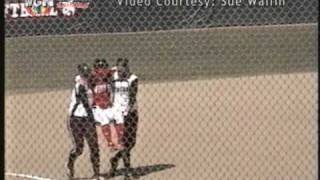 Softball player carried around bases by opponents [upl. by Enilada]