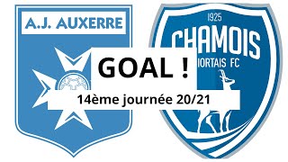 AJ Auxerre  Chamois Niortais 50 GOAL 76 Hamza Sakhi 14ème journée 202021 [upl. by Ellecrad212]