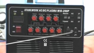 Schweißgerät STAHLWERK ACDC Plasma WIG 200P  AC DC TIG Inverter  Puls  EHand  Plasmaschneider [upl. by Nylirrej]