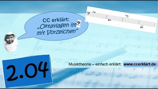 Musiktheorie einfach erklärt 24  Oktavlagen im Bassschlüssel und Vorzeichen wwwccerklärtde [upl. by Leacock350]