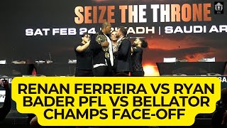 Renan Ferreira vs Ryan Bader FaceOff PFL vs Bellator Champs [upl. by Arakahs]