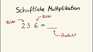 Schriftliche Multiplikation einfach erklärt  Faktor und Produkt [upl. by Cissie300]