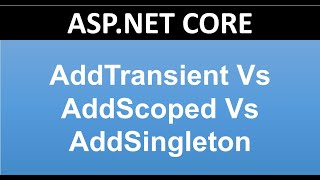 Understanding AddTransient Vs AddScoped Vs AddSingleton in ASPNET CORE [upl. by Graehme]