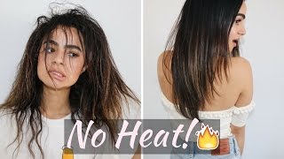 Straight Hair W NO HEAT Tubi Tutorial [upl. by Euqinna]