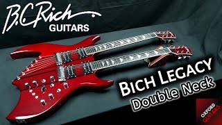 BC Rich Bich Legacy Double Neck 2012 Trans Red Bare Knucle Made in Korea guitar close up video [upl. by Hanahs]