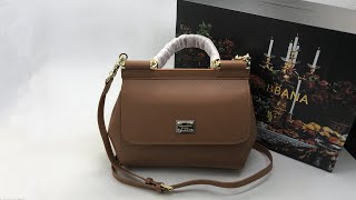 DampG Medium Dauphine Leather Sicily Bag Brown Unboxing Review [upl. by Justus]