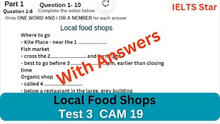 Test 3 Cambridge 19 Local food shops Listening with Answer  IELTS listening Local Food Shops [upl. by Henden]