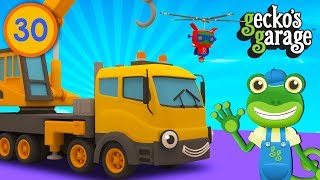 Caroline the Crane SMASHES the Garage Roof  Geckos Garage  Educational Videos For Children [upl. by Eniamrej]