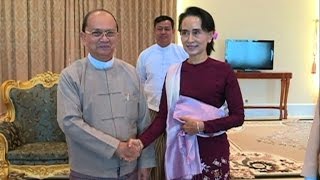 Birmanie Suu Kyi rencontre le président Thein Sein [upl. by Romano]