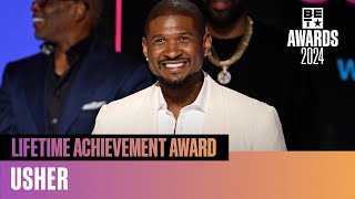 Usher Is Unfiltered amp Motivated While Accepting His Lifetime Achievement Award  BET Awards 24 [upl. by Erej]