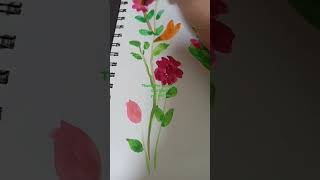 painting flowers 🖌️🎨watercolorart artistart [upl. by Lennej12]