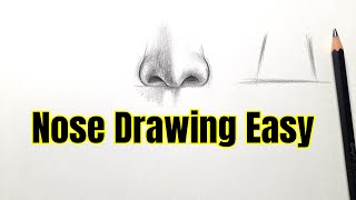 How to draw a nose front view easy reference Drawing a nose step by step tutorial  Art Videos [upl. by Theta434]