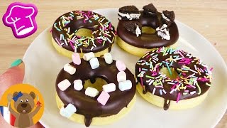 Donuts avec glaçage au chocolat 🍩 Délicieux Donuts qui sortent du four  Moules en silicone [upl. by Arenat823]