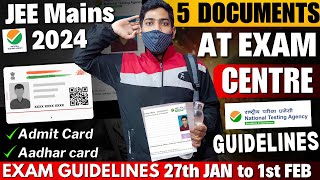 JEE Mains 2024 April All DOCUMENTS Required for Exam Centre📄 Admit Card Dress Code iitjee jee [upl. by Oba]