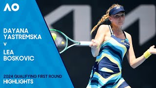 Dayana Yastremska v Lea Boskovic Highlights  Australian Open 2024 Qualifying First Round [upl. by Oremor772]