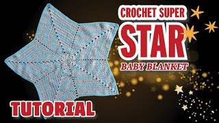 BEGINNER Crochet Baby Star Blanket [upl. by Adrahc]