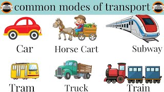 common modes of transport in english to hindi गाड़ी के नाम अंग्रेजी भाषा में 🚗 [upl. by Aeet323]