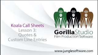 Koala Call Sheets  Lesson 3 Call Sheets in Gorilla [upl. by Wehner491]