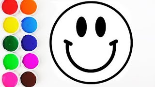 Como Dibujar y Colorear Emoji Feliz de Arco Iris  Aprende los Colores  Learn Colors  FunKeep [upl. by Sikleb]