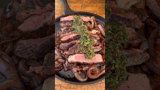 Ribeye steak with wine infused onions with chimichurri [upl. by Federica]