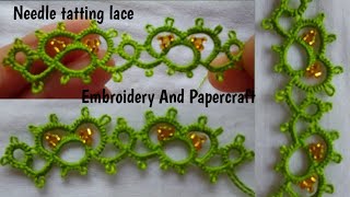 Tatting lace design tutorial for beginnersThe art of lace makingBeautiful lace making 411 [upl. by Haynor643]