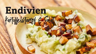 Endivien KartoffelstampfKartoffelpüree und Salat  Vegan amp Saisonal [upl. by Ennayk380]