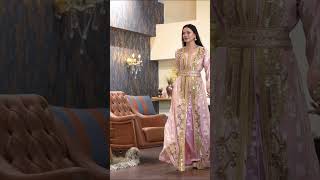 Designer wear Gown in pink newyear partywear Kaftan for women crystal studded with hand embroidery [upl. by Lucky743]