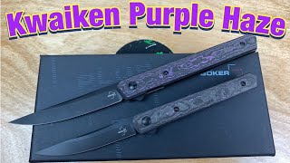 Kaviso Exclusive Boker Kwaiken Air amp Air Mini in Purple Haze Fat Carbon Fiber [upl. by Abe]