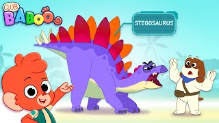 Learn DINOSAURS with Club Baboo DINO FACTS  Learning about STEGOSAURUS amp more Dinos  2 HOURS video [upl. by Roobbie]