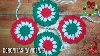 Tejí estas CORONITAS NAVIDEÑAS 🎉 en Crochet  Paso a Paso [upl. by Godspeed978]