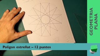 Construcció dun polígon estrellat de 12 puntes a partir dun hexàgon regular  12 vèrtexs [upl. by Mines]