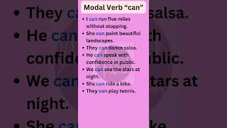 Modal Verb “can” in English Grammar shorts [upl. by Wheaton]