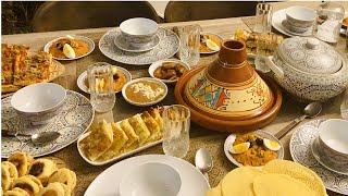 Menu du 1er jour de Ramadan 🕌 مائدة افطار رمضانية🌙 فطور اول يوم في رمضان [upl. by Ahsinor]