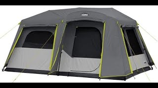 CORE 9 Person Instant Cabin Tent with Full Rainfly 14 x 9 [upl. by Nairbo]