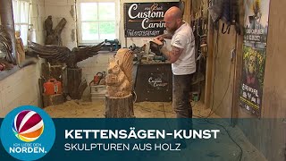 Kettensägenkünstler erstellt Skulpturen aus Holz [upl. by Rosalee]