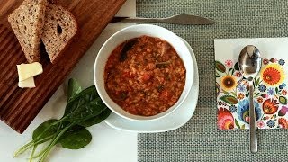 Rezept Scharfe rote Linsensuppe mit Spinat selber machen [upl. by Aihtekal480]