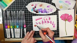 altenew watercolor brush marker review [upl. by Thurmann]