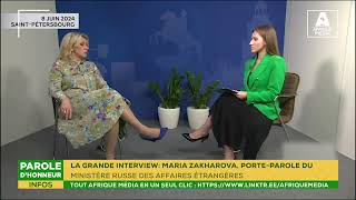 LA GRANDE INTERVIEW MARIA ZAKHAROVA PORTEPAROLE DU MINISTÈRE RUSSE DES AFFAIRES ÉTRANGÈRES [upl. by Rehposirhc390]