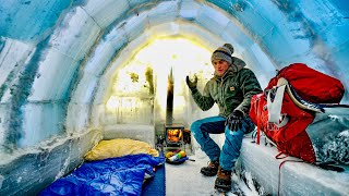 11 Day Ice Igloo Build With Wood Stove At 30°F [upl. by Dearman]