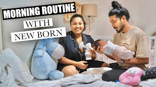 Morning Routine With our NEW BORN 👼🏻 නිදා ගන්න දෙන්නෙම නෑ  Elba Nirvana  Binario 12 [upl. by Harimas]