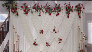 DIY  Simple amp Easy Criss Cross Floral Backdrop diy  pool noodle backdrop [upl. by Charbonneau772]