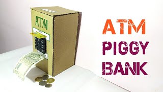 How to make ATM machine from cardboard  science project piggy bank for kids [upl. by Gloriana]